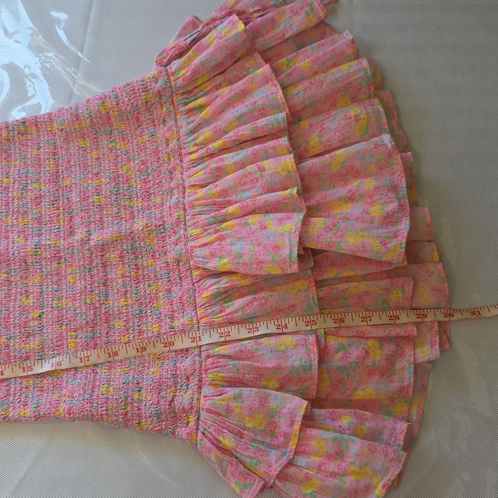 LoveShackFancy Pink Floral Smocked Mini Dress - Picture 9 of 13